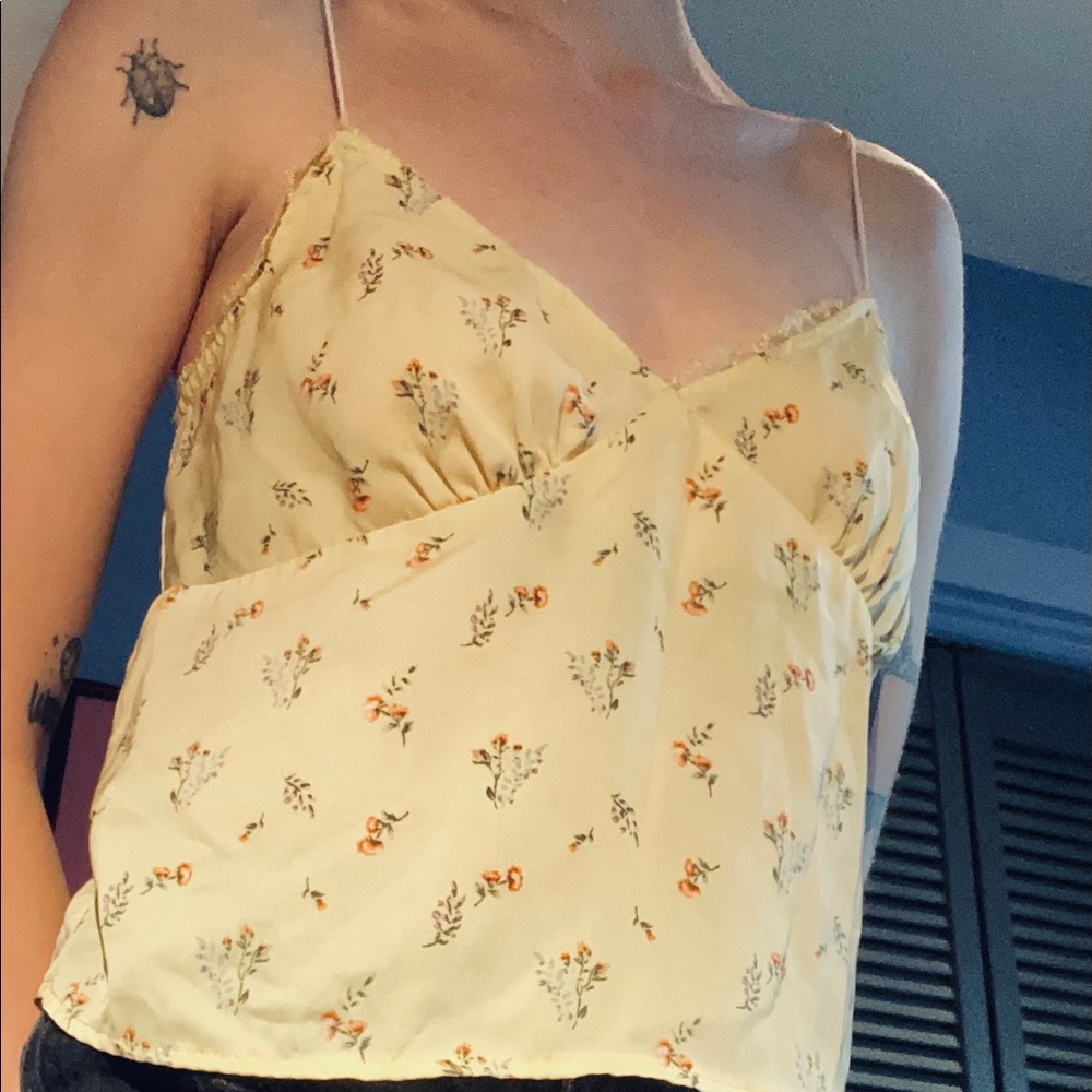 yellow floral forever 21 cami